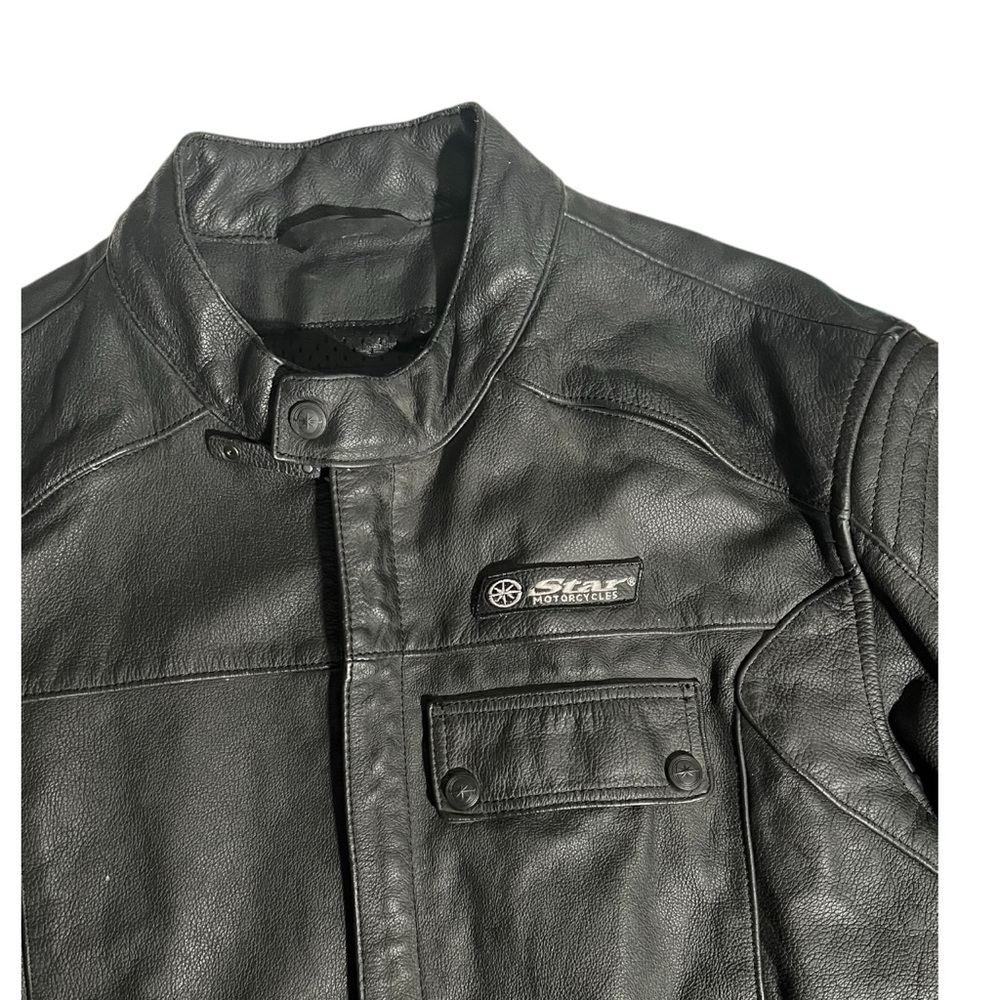 Star Yamaha Leather Motorcycle Jacket Men's X-Large w/ Liner Heavy Durable - Picture 5 of 10